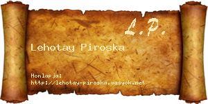 Lehotay Piroska névjegykártya