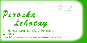 piroska lehotay business card